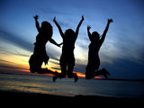 Three Girl friends celebrating youth Stock Photography