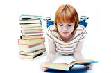 Young girl student read the book Royalty Free Stock Photography