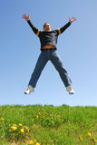 Man jumping happy Stock Images