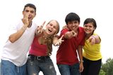 Diverse teens youth teenagers Stock Photo