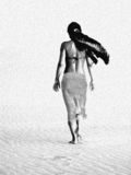 Girl in black white Stock Image