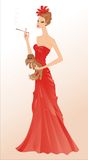 Lady and dog Stock Image
