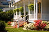 White Victorian porch Stock Photography