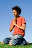 Faith, christian youth praying Stock Images