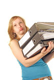 Carrying lots of files Stock Photos