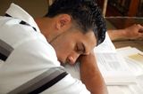 Power nap during studies Royalty Free Stock Photos