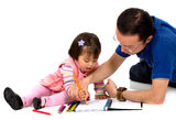 Father teaching his daughter Stock Image