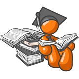 Orange man graduate figure Royalty Free Stock Images