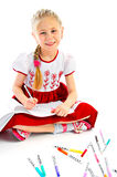 Portrait drawing girlie Stock Images