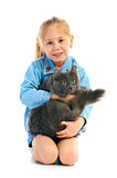 Portrait girlie with cat Stock Photography