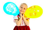 Girlie with balloon Stock Images