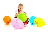 Girlie with air ball Stock Image