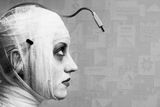 Spooky female mime Royalty Free Stock Photography