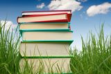 Books on the grass Stock Photography