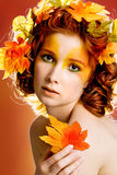 Autumn portrait of a female model Stock Photo