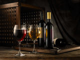 Red and white wine Stock Images