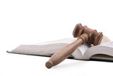 Gavel and Open Textbook Royalty Free Stock Photos