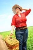 Woman ready for picnic Stock Photos