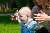 The child studies to go Stock Images