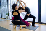 Teaching yoga Royalty Free Stock Photo