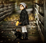 Girl and her cat Stock Photography