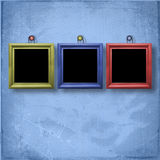 Three wooden frameworks for portraiture Royalty Free Stock Photo