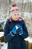 Girlie in snow Stock Photography