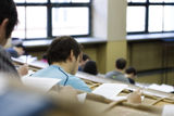 Students during exam Stock Images