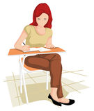 Collegian girl in writing Stock Image