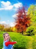 Happy girl in nature Stock Photos