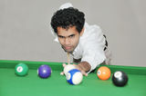 Pool Player Ready to hit Royalty Free Stock Photos