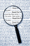 Read the Fine Print Royalty Free Stock Images