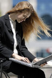 Young undergraduate with laptop Stock Photos