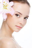 Nice female face with health skin Royalty Free Stock Images