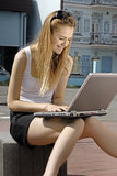 Happy collegian Royalty Free Stock Photo