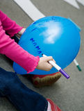 Girlie whrite air ball Royalty Free Stock Photos