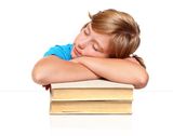 Sleeping student girl Stock Photography