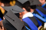 Graduation hats Stock Images