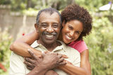 Senior Man Hugging Adult Daughter Royalty Free Stock Images