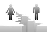 Man woman separation by divorce gender gap Stock Images