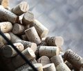 Wine Corks in a Window, Niagara, Canada Royalty Free Stock Photography
