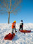 Kids playing in winter