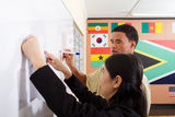 Teaching chinese writing Stock Photography