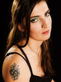Woman with Tattoo Stock Image