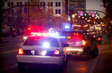 Pulled over by police car Stock Image