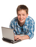 Teenager and netbook Stock Image
