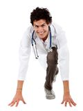 Male doctor ready to race Stock Image