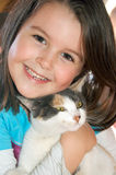 Girl with cat Royalty Free Stock Photos
