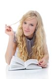 Young girl reading book Royalty Free Stock Photography