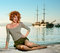 Stock Image : Beauty woman on sea